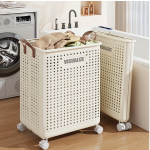 Foldable Laundry Basket with Wheels – Spacious & Portable Storage Solution