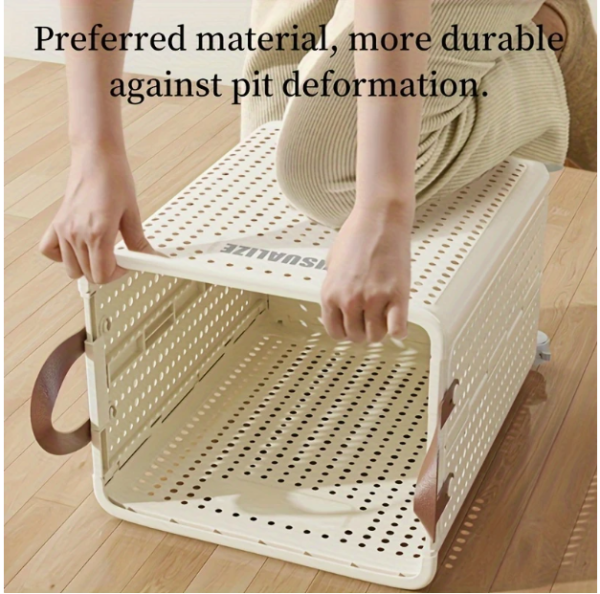 Foldable Laundry Basket with Wheels – Spacious & Portable Storage Solution - Image 3