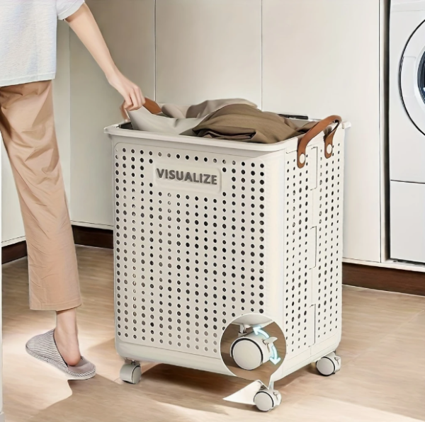 Foldable Laundry Basket with Wheels – Spacious & Portable Storage Solution - Image 5