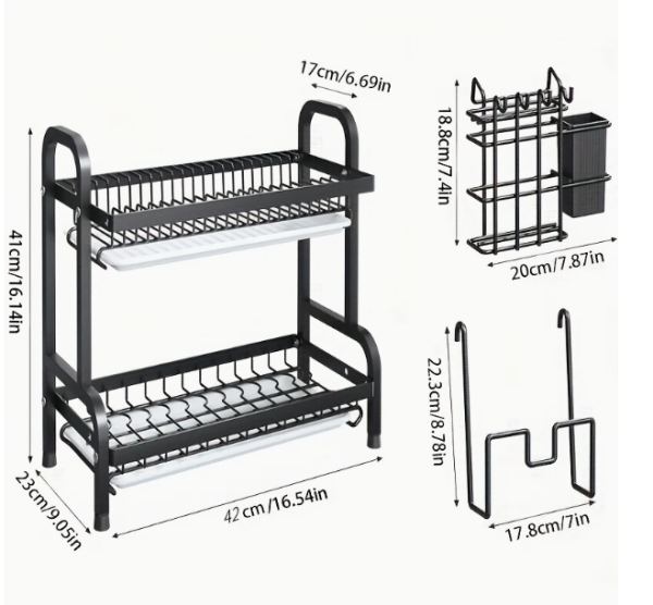 Multi-Functional Dish Rack-Double-Layer Kitchen Storage Box – Quick-Dry & Space-Saving - Image 2