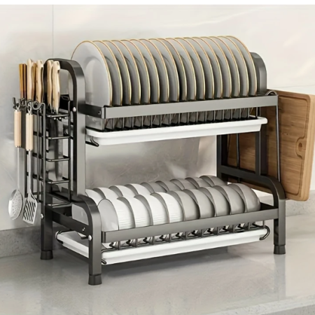 Multi-Functional Dish Rack-Double-Layer Kitchen Storage Box – Quick-Dry & Space-Saving