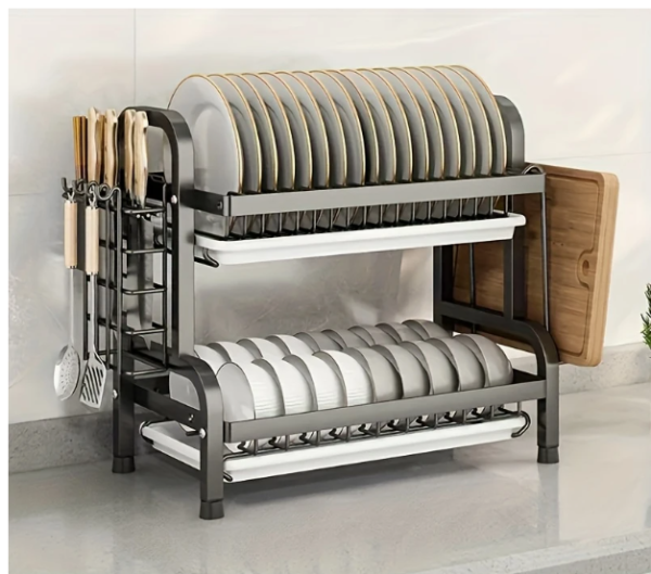Multi-Functional Dish Rack-Double-Layer Kitchen Storage Box – Quick-Dry & Space-Saving