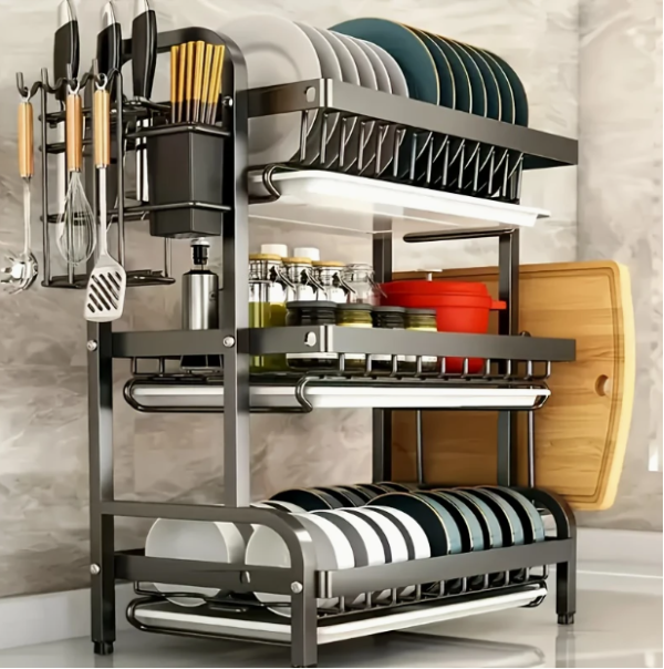 Multi-Functional Dish Rack-Double-Layer Kitchen Storage Box – Quick-Dry & Space-Saving - Image 5