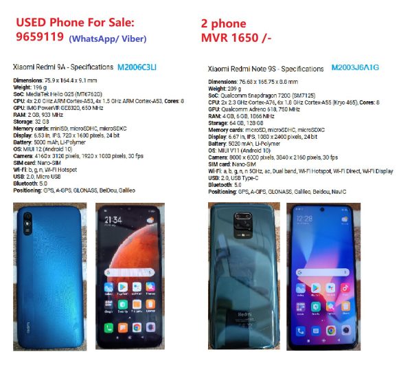 Pre-owned Redmi mobile phones in good condition, with minor screen lines. Priced under half of original cost. Delivery within 7 days. Contact on WhatsApp: 9659119.