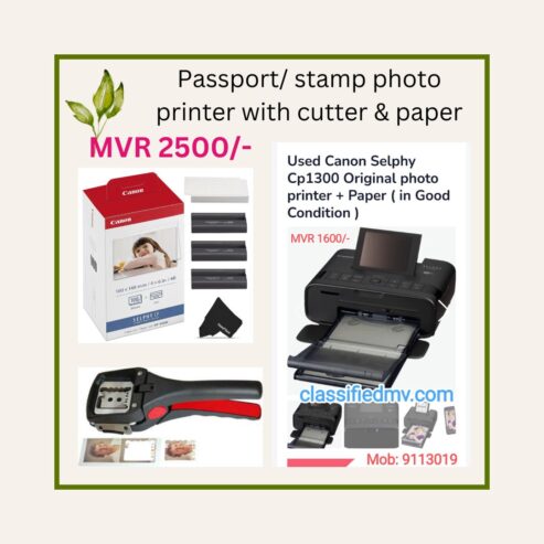 Passport/ stamp photo printer with cutter & paper, Mob: 91139019