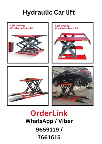 Hydraulic Car Lift – 1.5Ton to 4Ton  : Mob/WhatsApp: 9659119 / 7661615