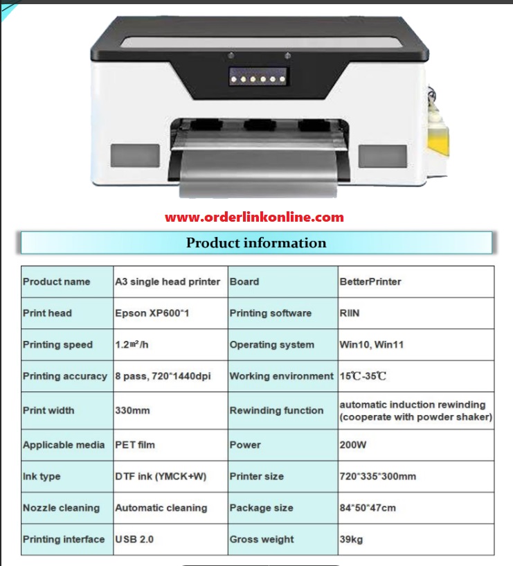 DTF Printer for T-shirt & fabric printing