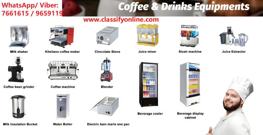Kitchen, Burger, Snacks & Coffee making Equipment : WhatsApp / Viber : 9659119 / 7661615